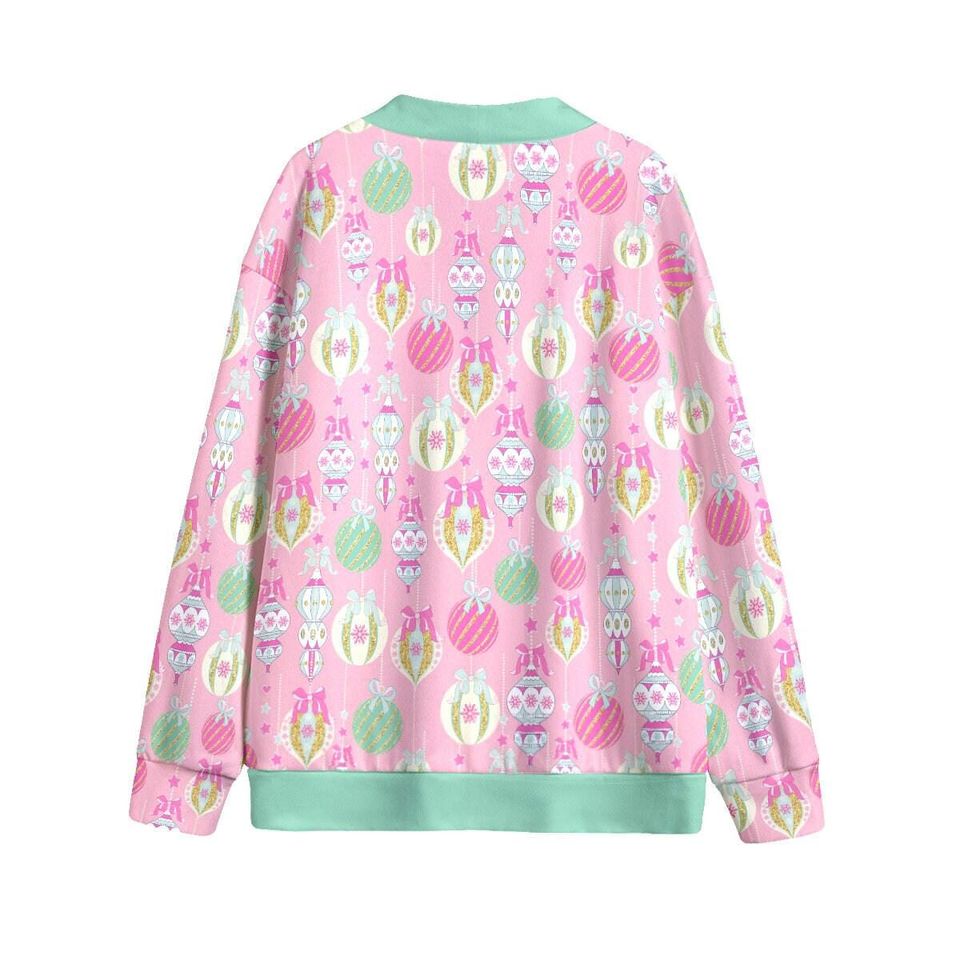 Winter Fairytale Ornaments Button Up Cardigan Jacket