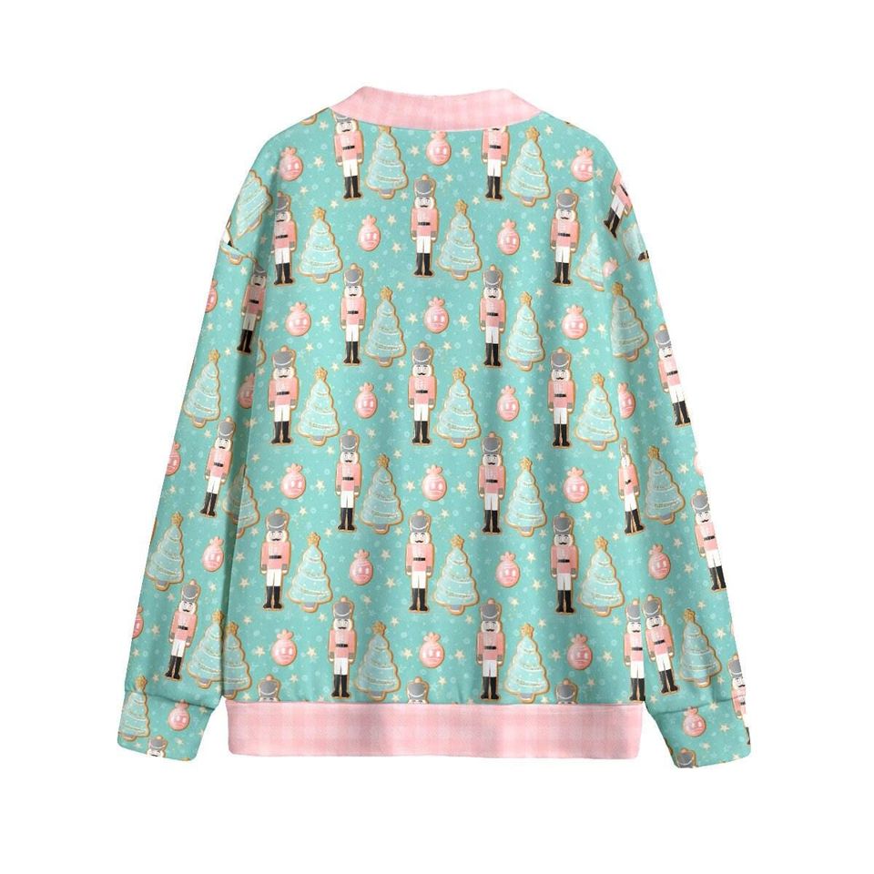 Nutcracker Gingerbread Cookies B Button Up Cardigan Jacket