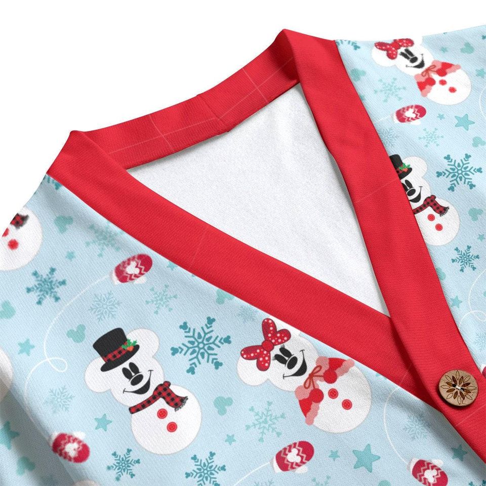 Mickey Snowman Button Up Cardigan Jacket