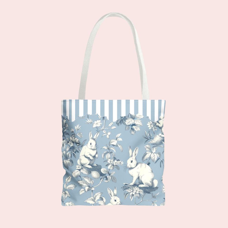 Toile Bunnies Tote Bag