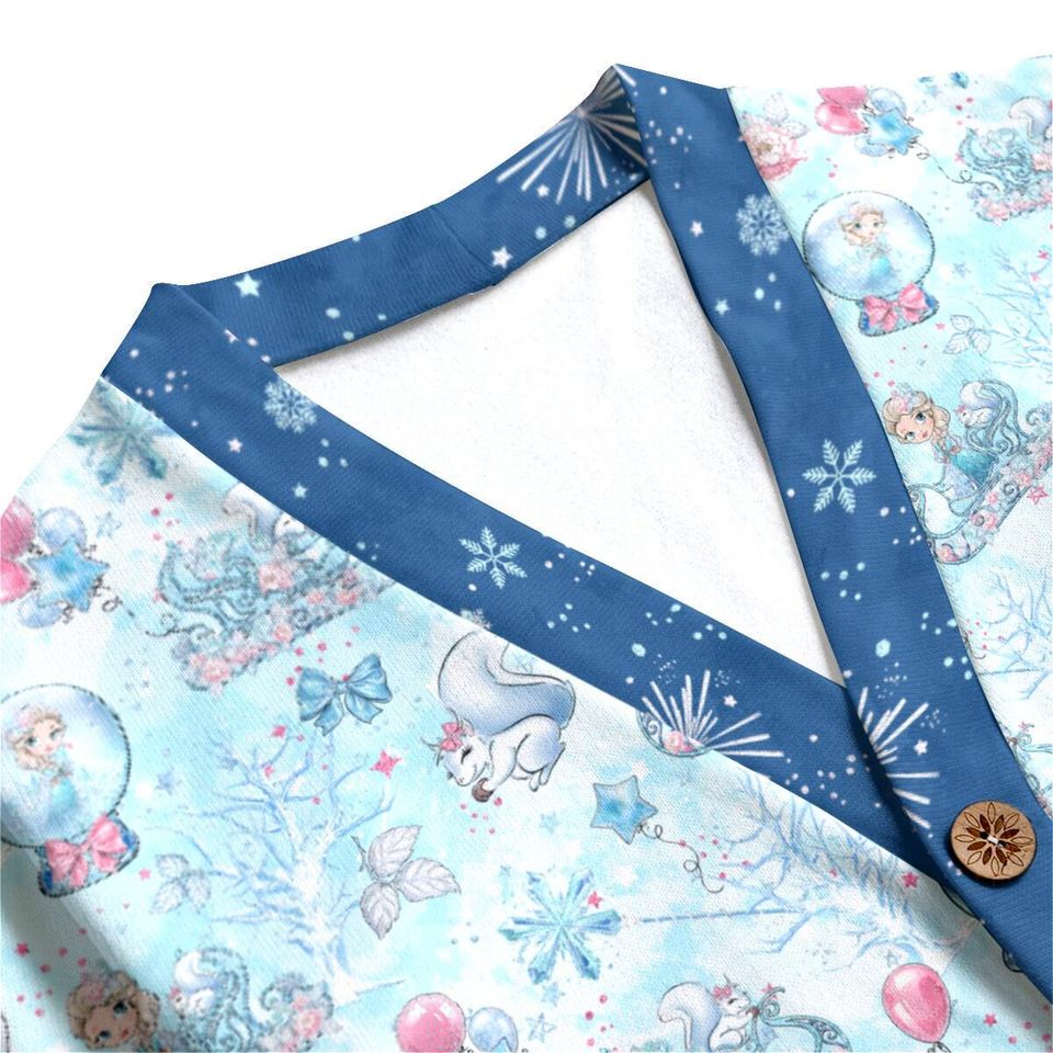Kawaii Elsa Light Blue Button Up Cardigan Jacket