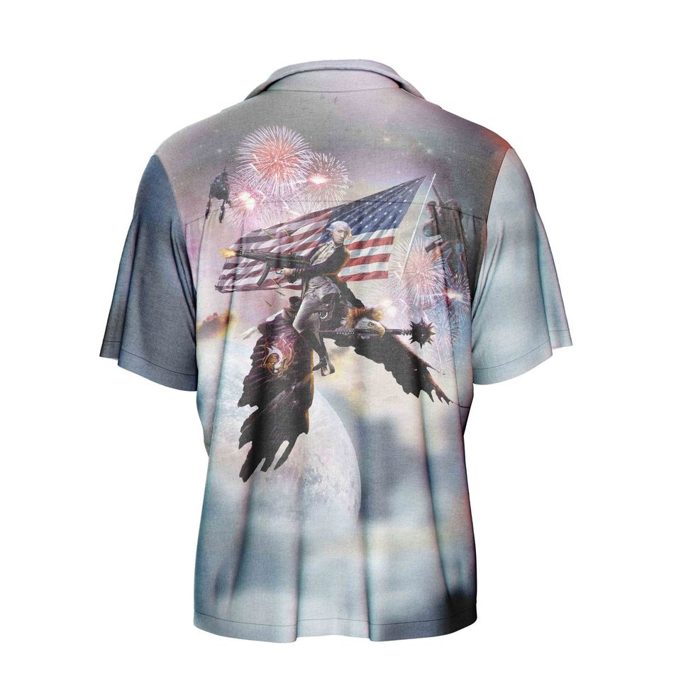George Washington Riding Eagle Hawaiian Shirt