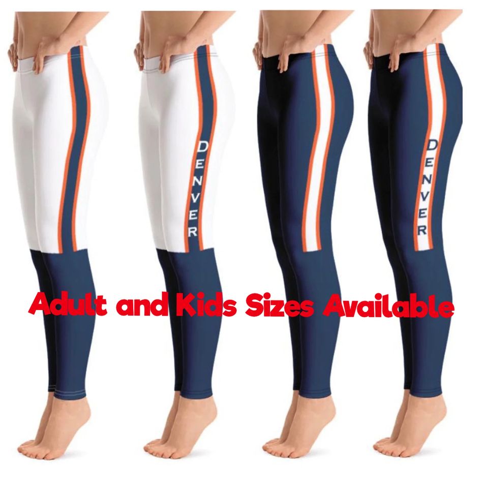 Denver Broncos Colored Football Team Leggings