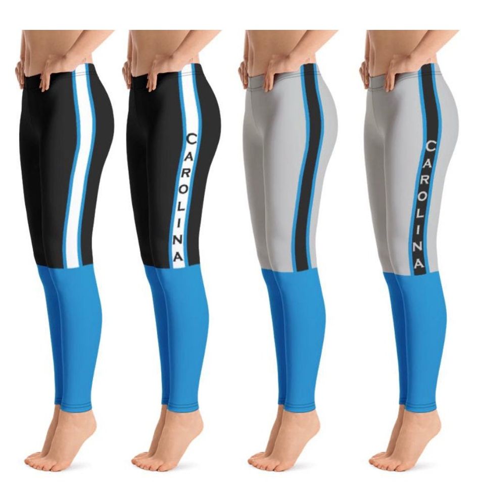 Carolina Panthers Colored Football Leggings