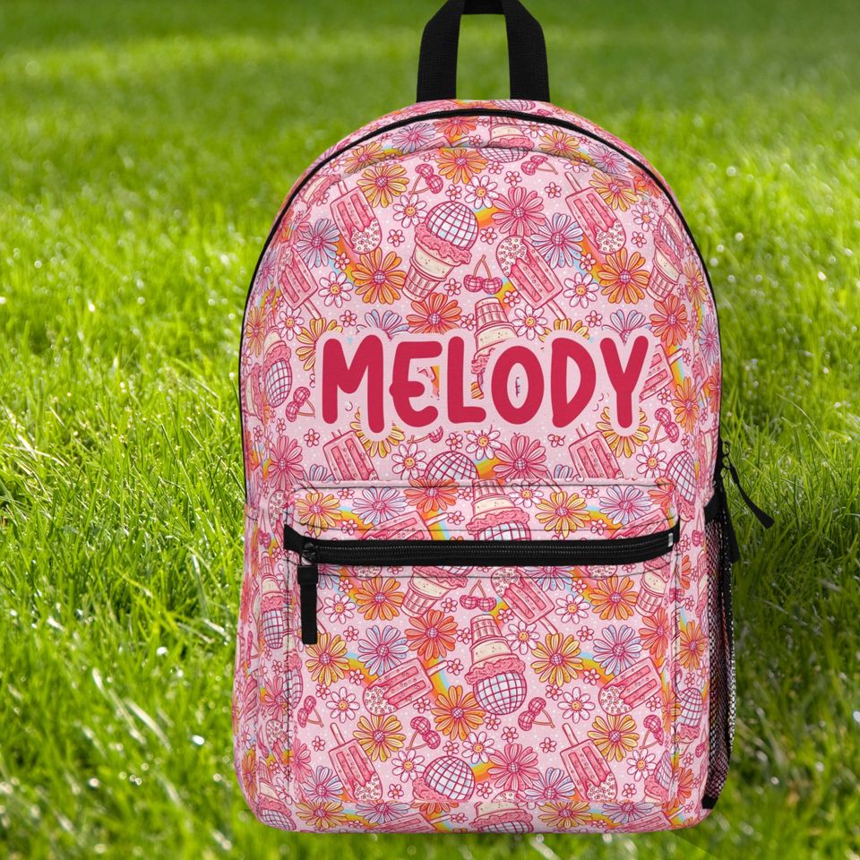 Personalized kids school backpack, personalized toddler backpack Floral, custom name backpack for adults, monogram backpack birthday gift