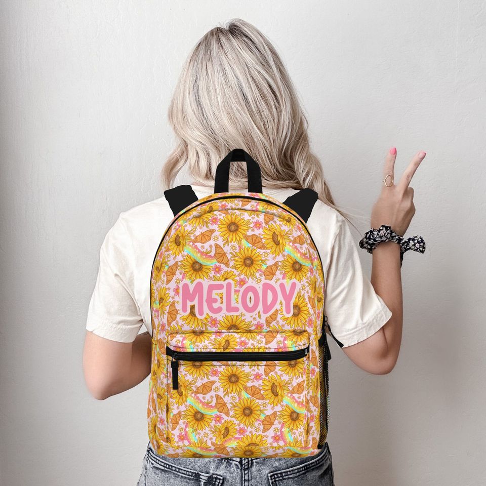 Personalized kids school backpack, personalized toddler backpack Floral, custom name backpack for adults, monogram backpack birthday gift