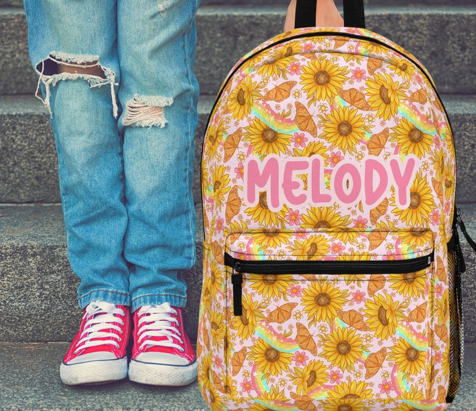 Personalized kids school backpack, personalized toddler backpack Floral, custom name backpack for adults, monogram backpack birthday gift