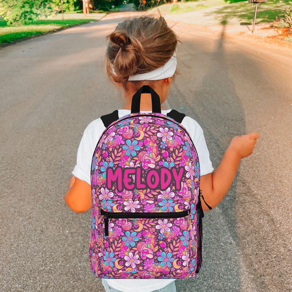 Personalized kids school backpack, personalized toddler backpack Floral, custom name backpack for adults, monogram backpack birthday gift