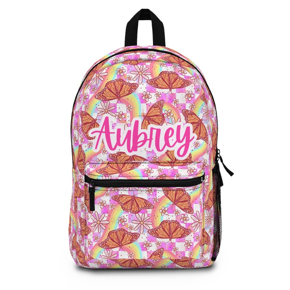 Personalized kids school backpack, personalized toddler backpack butterfly, custom name backpack for adults, monogram backpack birthday gift