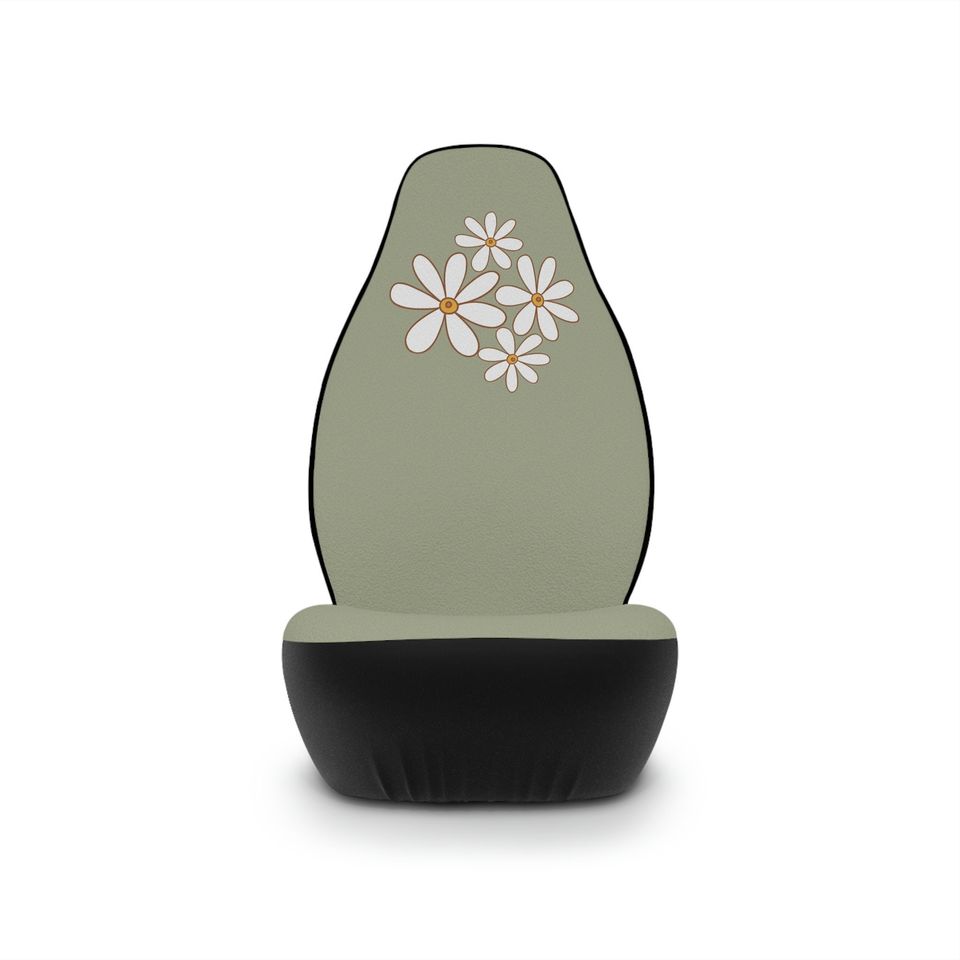 Sage green daisy car seat covers
