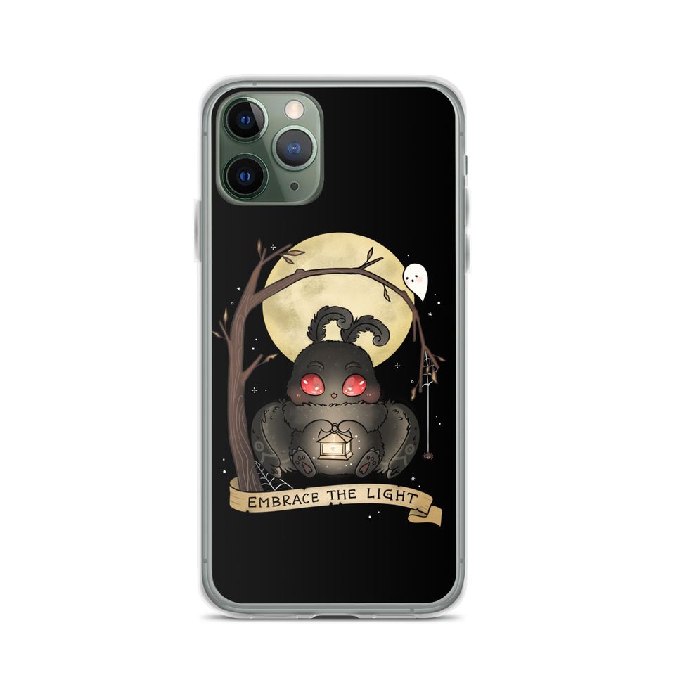 Embrace The Light iPhone Case Baby Mothman Phone Case 15 Pro Max 14 13 12 11 SE X XR XS Max Plus mini Cryptid Spooky Cute Halloween Gifts