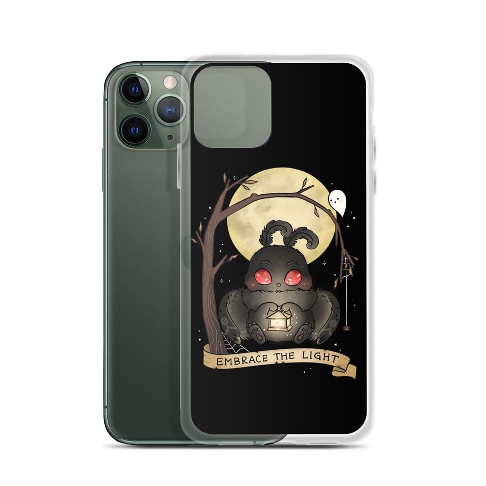 Embrace The Light iPhone Case Baby Mothman Phone Case 15 Pro Max 14 13 12 11 SE X XR XS Max Plus mini Cryptid Spooky Cute Halloween Gifts
