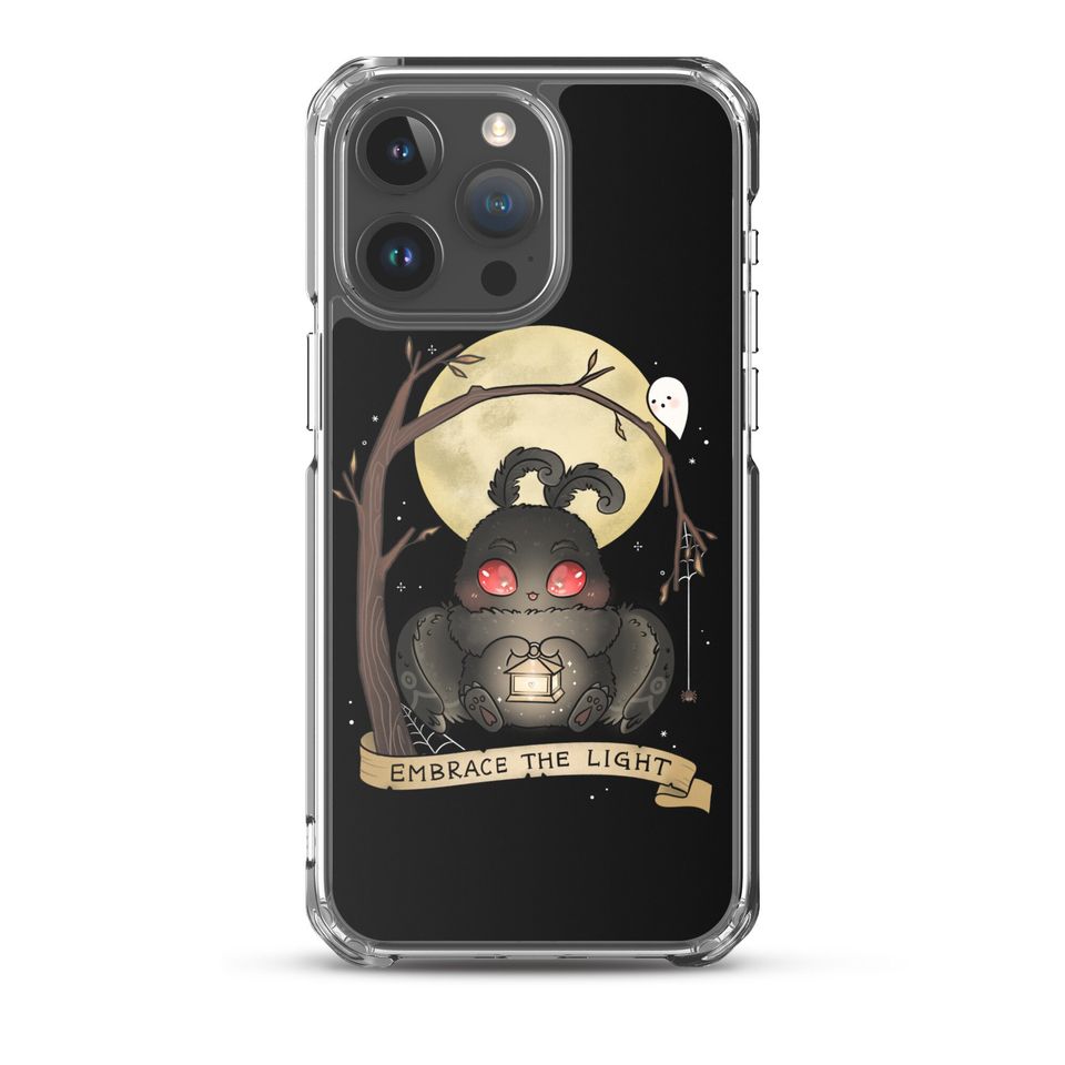 Embrace The Light iPhone Case Baby Mothman Phone Case 15 Pro Max 14 13 12 11 SE X XR XS Max Plus mini Cryptid Spooky Cute Halloween Gifts