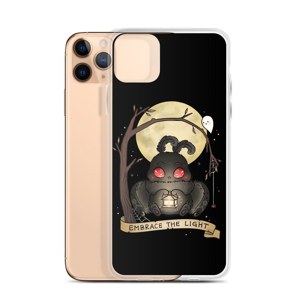 Embrace The Light iPhone Case Baby Mothman Phone Case 15 Pro Max 14 13 12 11 SE X XR XS Max Plus mini Cryptid Spooky Cute Halloween Gifts