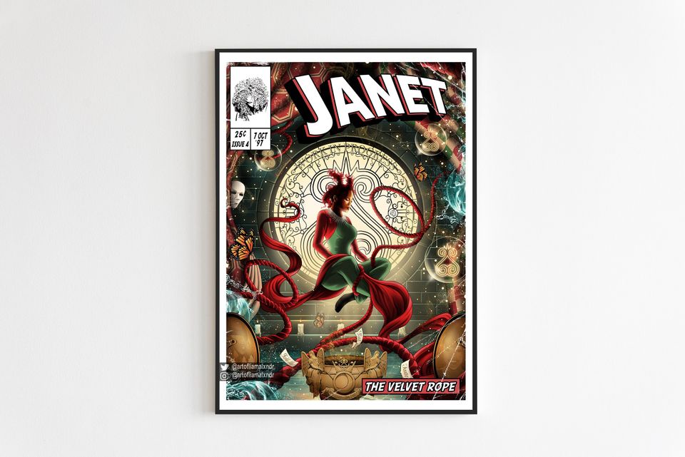 Janet Jackson Poster- The Velvet Rope Comic Poster