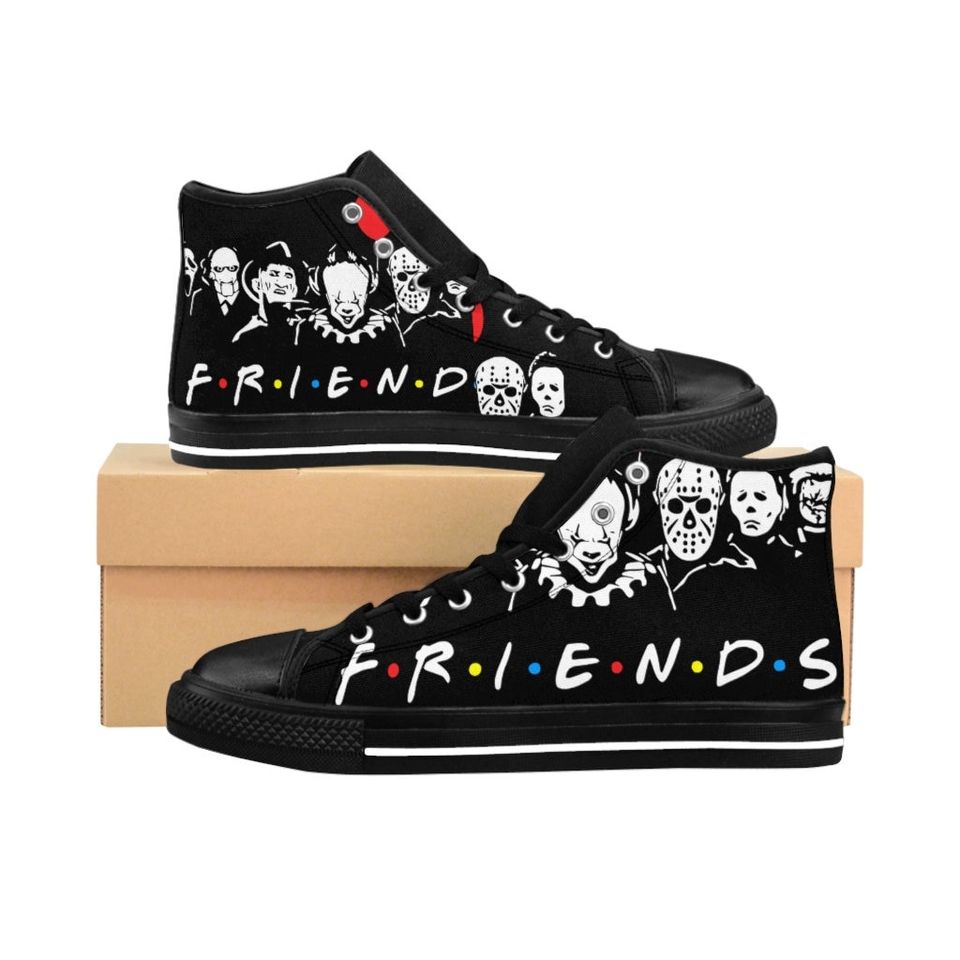 Halloween Spooky High Top Sneakers - Friends Horror Movie Theme