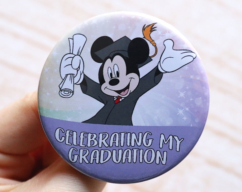 Disney Mickey Mouse Graduation Button Pin Badge