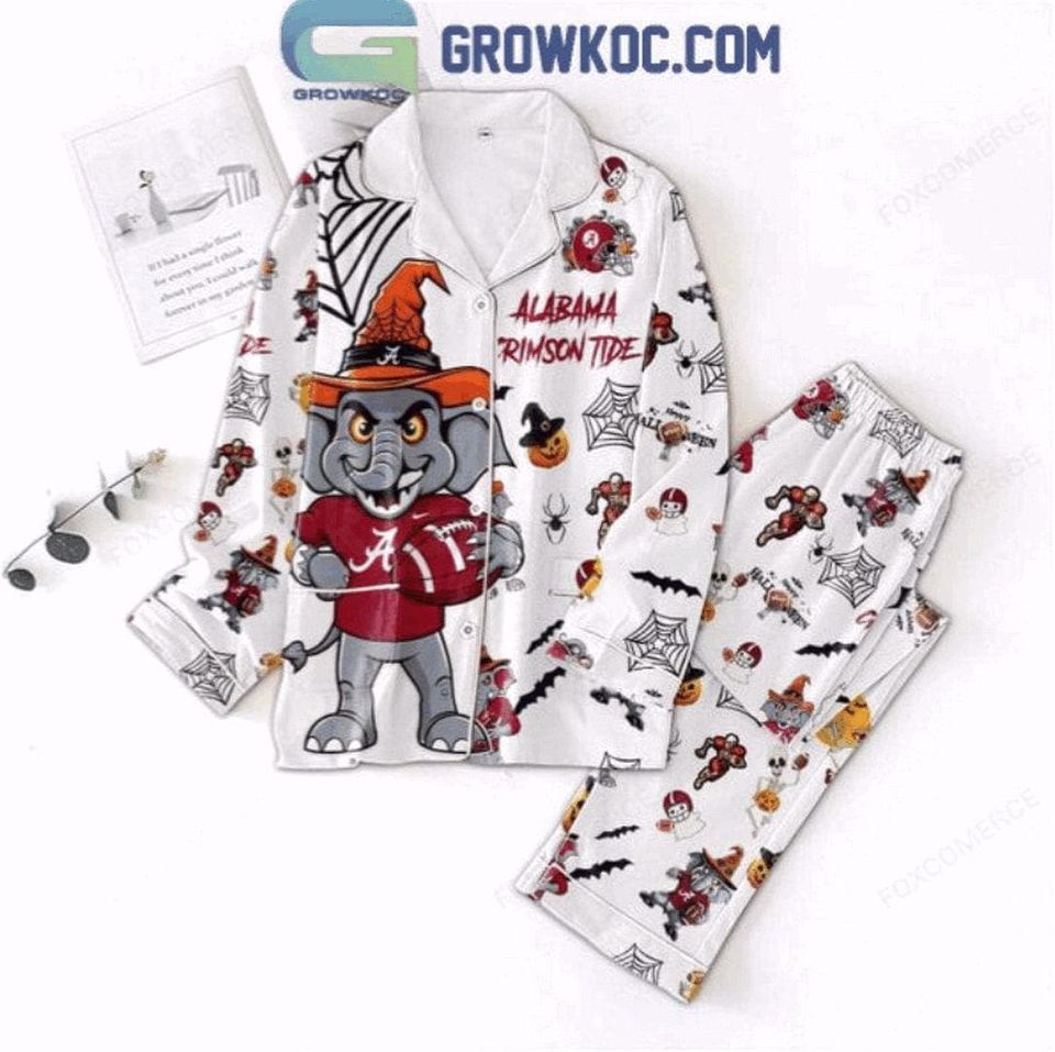 Albm Crimson Tide White Christmas Pajamas Set 2025 Edition