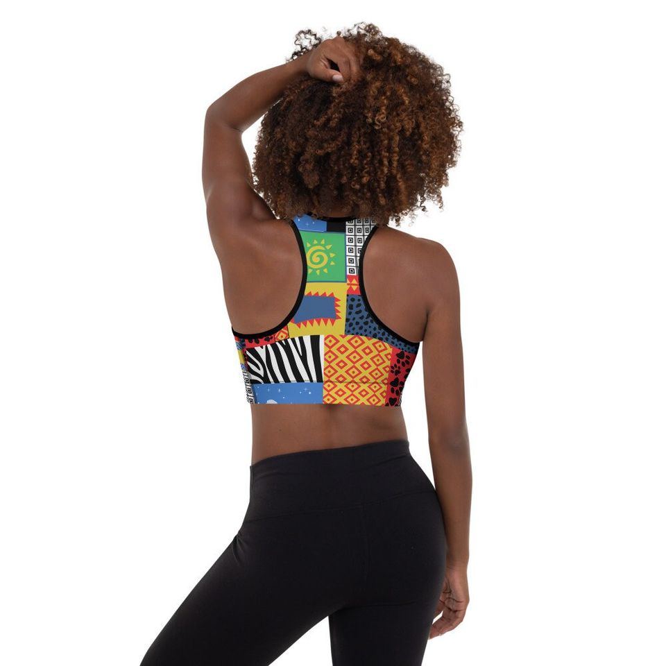 Lion King 90s Pattern Padded Low Impact Sports Bra