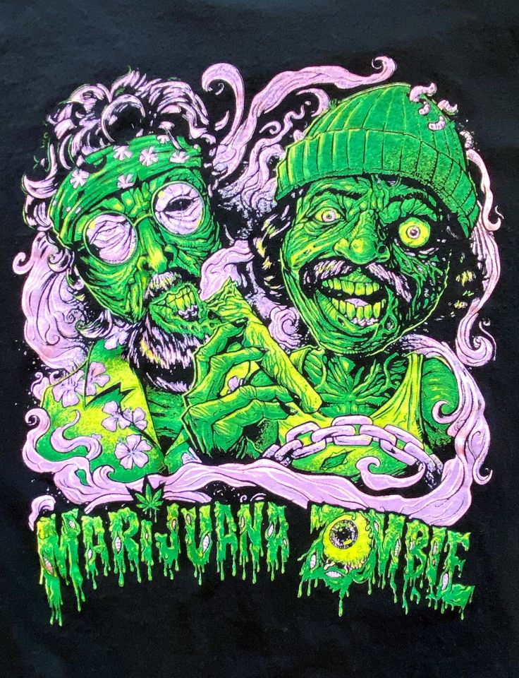 Marijuana Zombie Cheech & Chong Graphic T-shirt