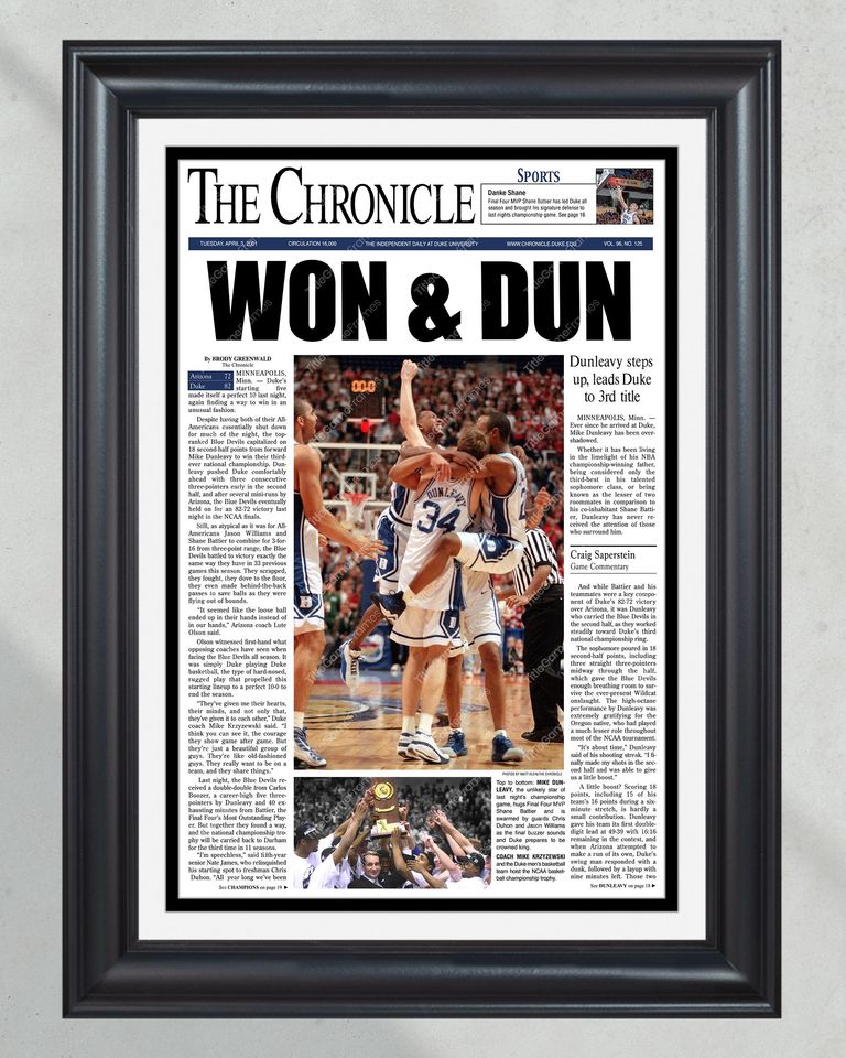 2001 Duke Blue Devils NCAA College Basketball National Champions