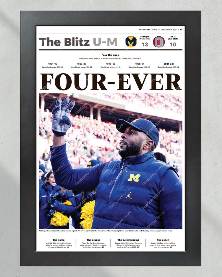 2024 Michigan Wolverines Upsets Ohio State FOUR-EVER Newspaper
