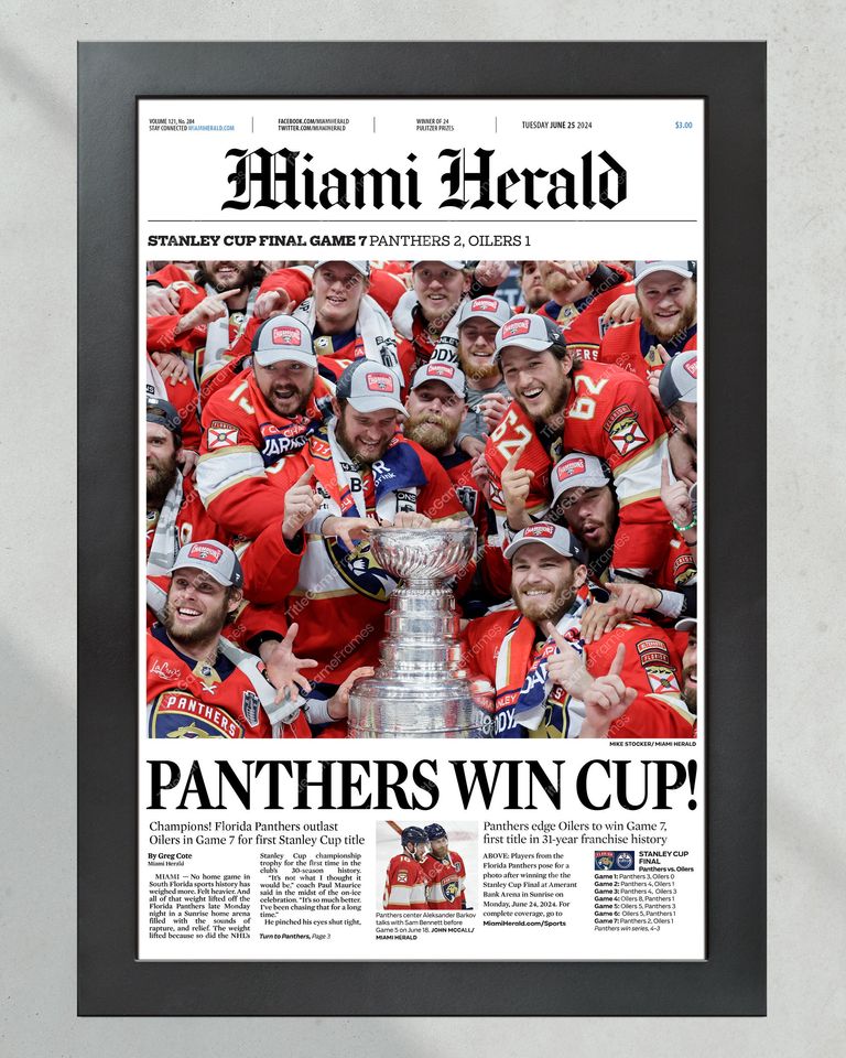2024 Florida Panthers Stanley Cup Champions 'PANTHERS WIN CUP!'  (NO Framed) Poster