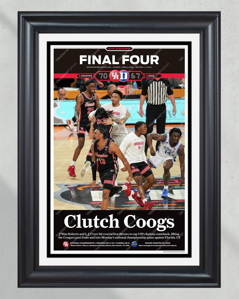 2025 Houston Cougars' Final Four Victory: "Clutch Coogs" UNFRAMED Poster