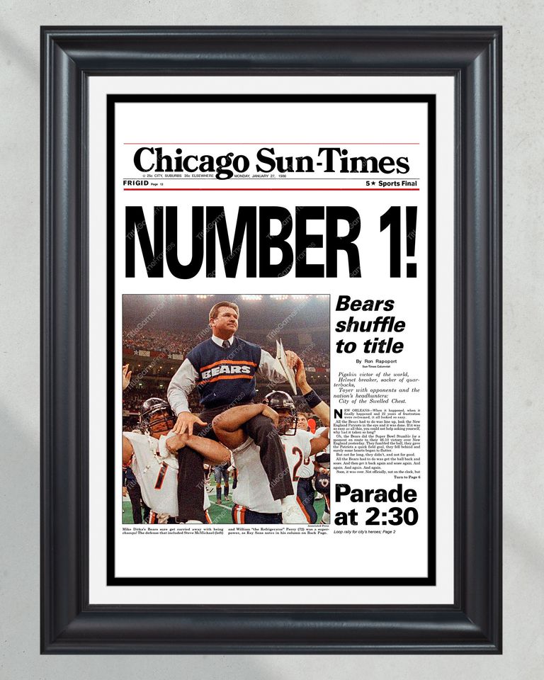 1986 Chicago Bears Super Bowl champions  (NO Framed) Poster