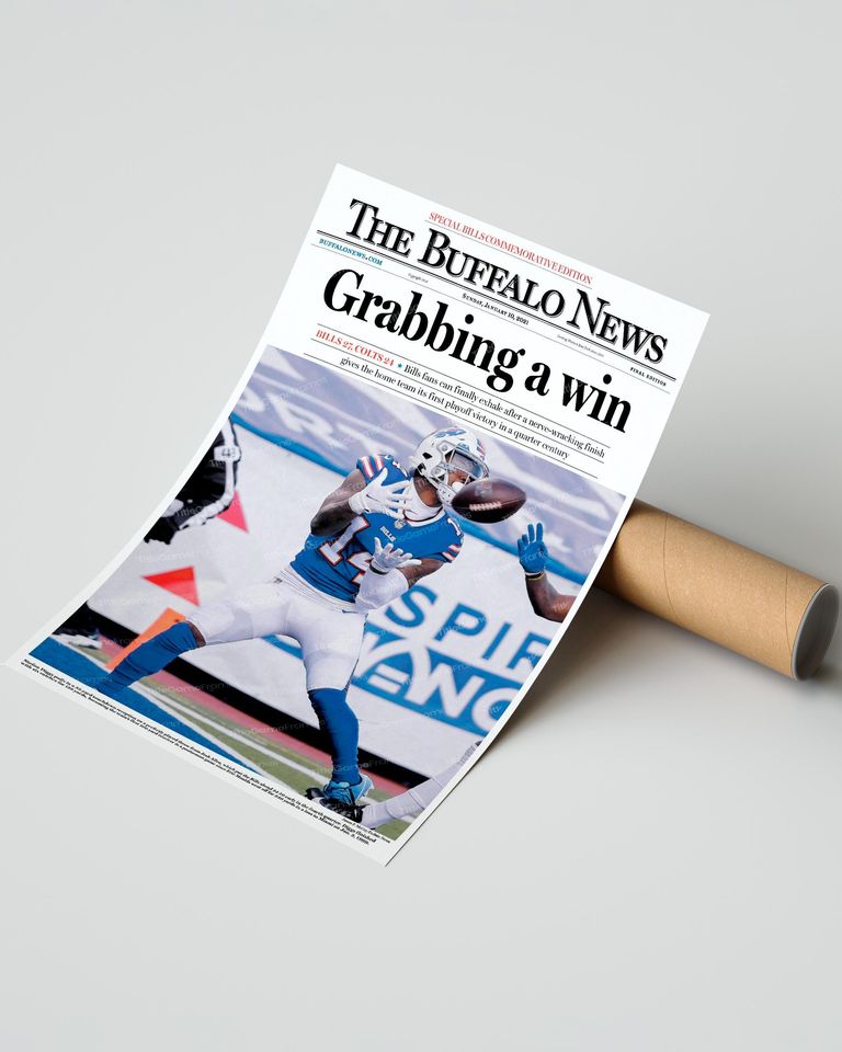 2021 Buffalo Bills Historic Playoff Victory "Grabbing a win" (NO Framed) Poster