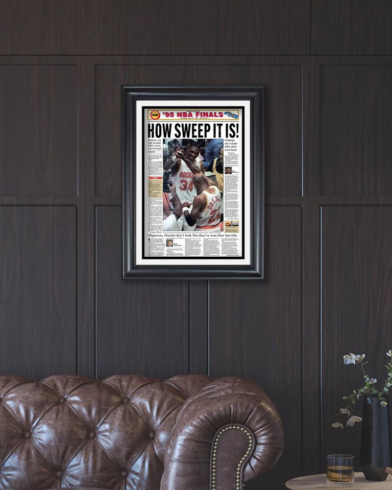 1995 Houston Rockets 'How Sweep Is It' NBA Champions UNFRAMED Poster