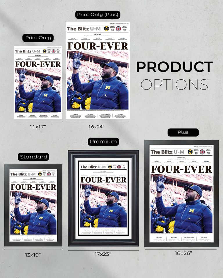 2024 Michigan Wolverines Upsets Ohio State FOUR-EVER Newspaper