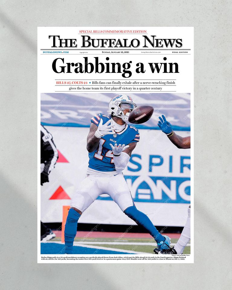 2021 Buffalo Bills Historic Playoff Victory "Grabbing a win" (NO Framed) Poster