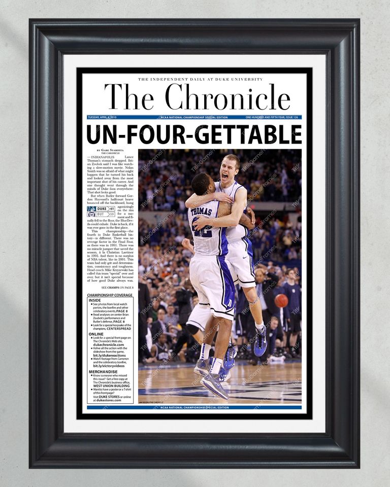 2010 Duke Blue Devils Unfourgettable NCAA College Basketball National Champions
