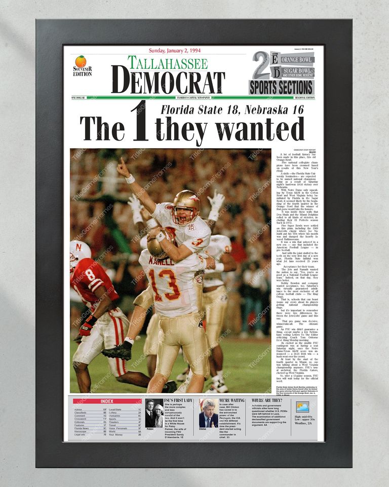 1993 Florida State Seminoles NCAA College Football National Champions
