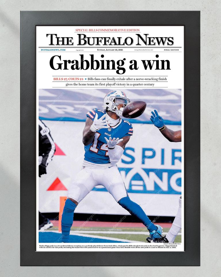 2021 Buffalo Bills Historic Playoff Victory "Grabbing a win" (NO Framed) Poster