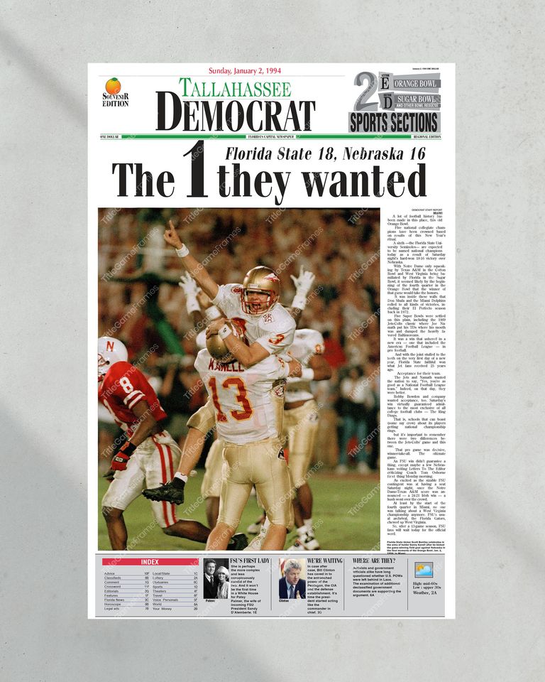 1993 Florida State Seminoles NCAA College Football National Champions
