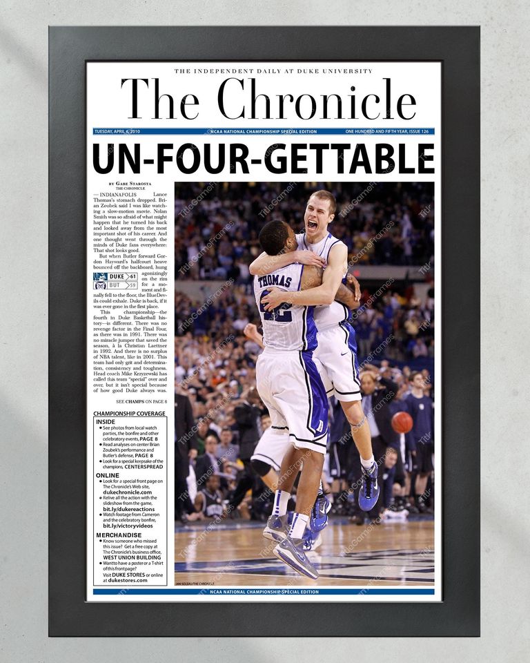2010 Duke Blue Devils Unfourgettable NCAA College Basketball National Champions