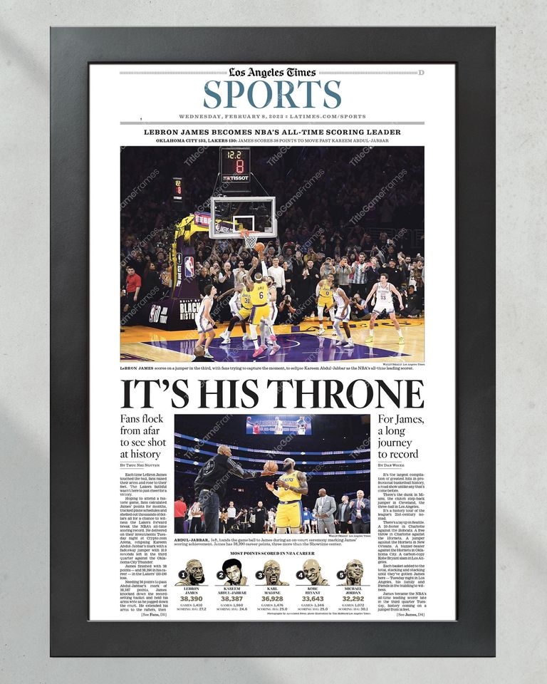 2023 Lebron James Breaks NBA All Time Scoring Record (NO FRAMED) Poster