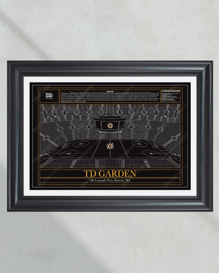 Boston Bruins TD Garden Hockey Stadium Blueprint (NO FRAMED)