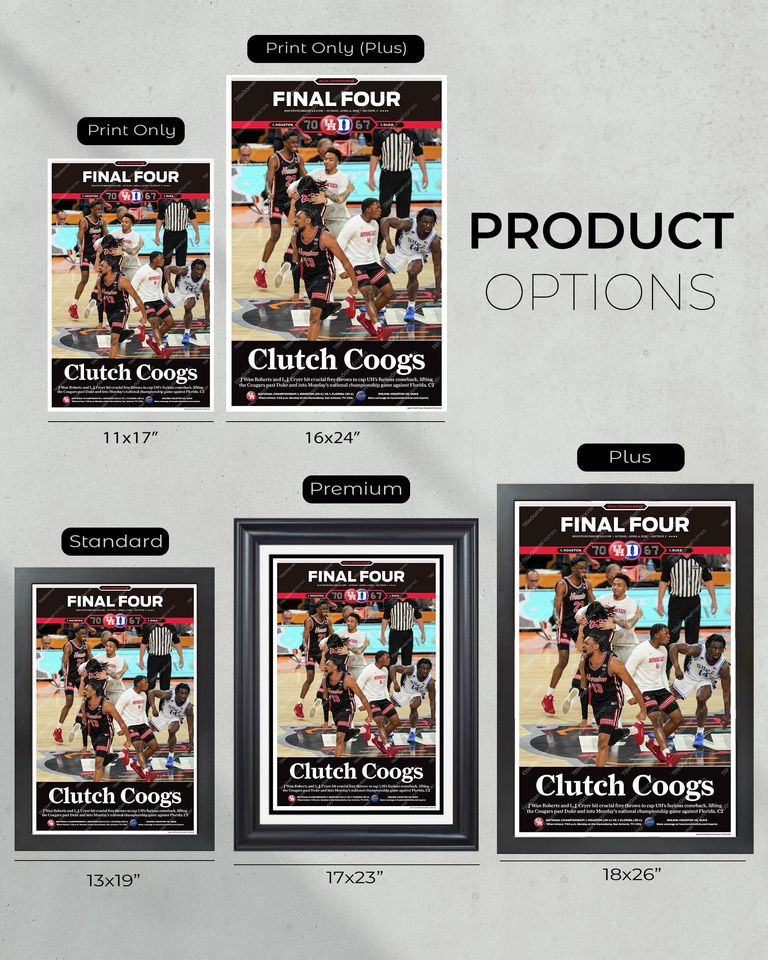2025 Houston Cougars' Final Four Victory: "Clutch Coogs" UNFRAMED Poster