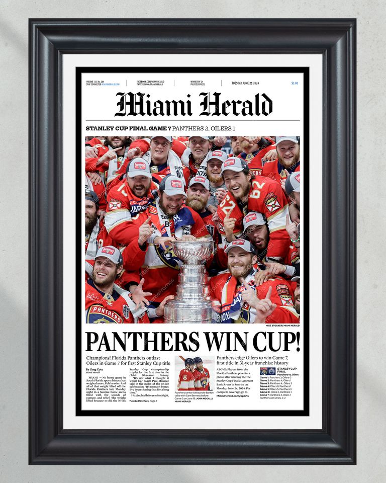 2024 Florida Panthers Stanley Cup Champions 'PANTHERS WIN CUP!'  (NO Framed) Poster