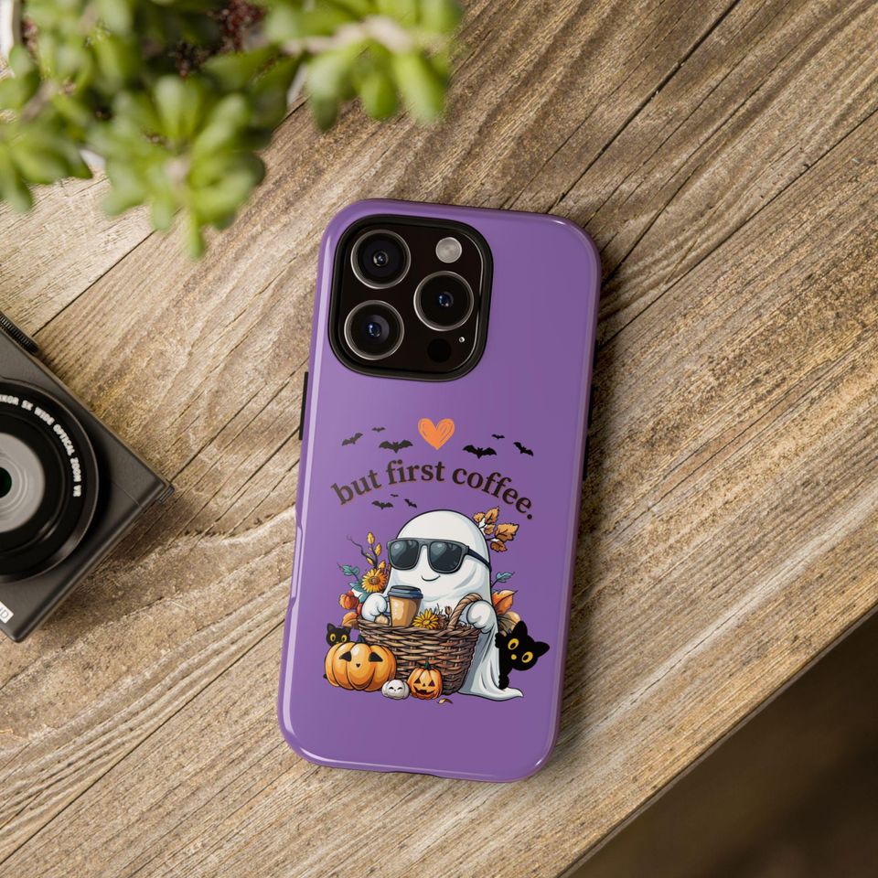 Cute Ghost Coffee Case, Pumpkin Latte Lover, Spooky Season