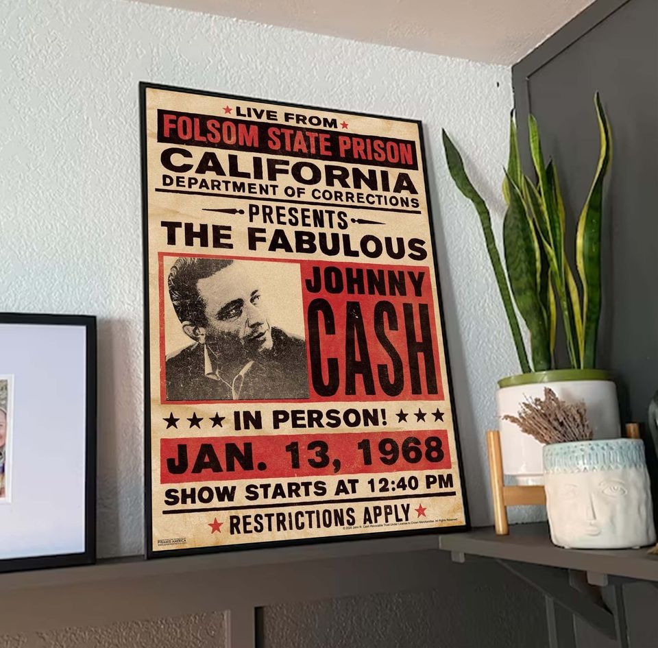 Johnny Cash Folsom State Prison Concert Poster