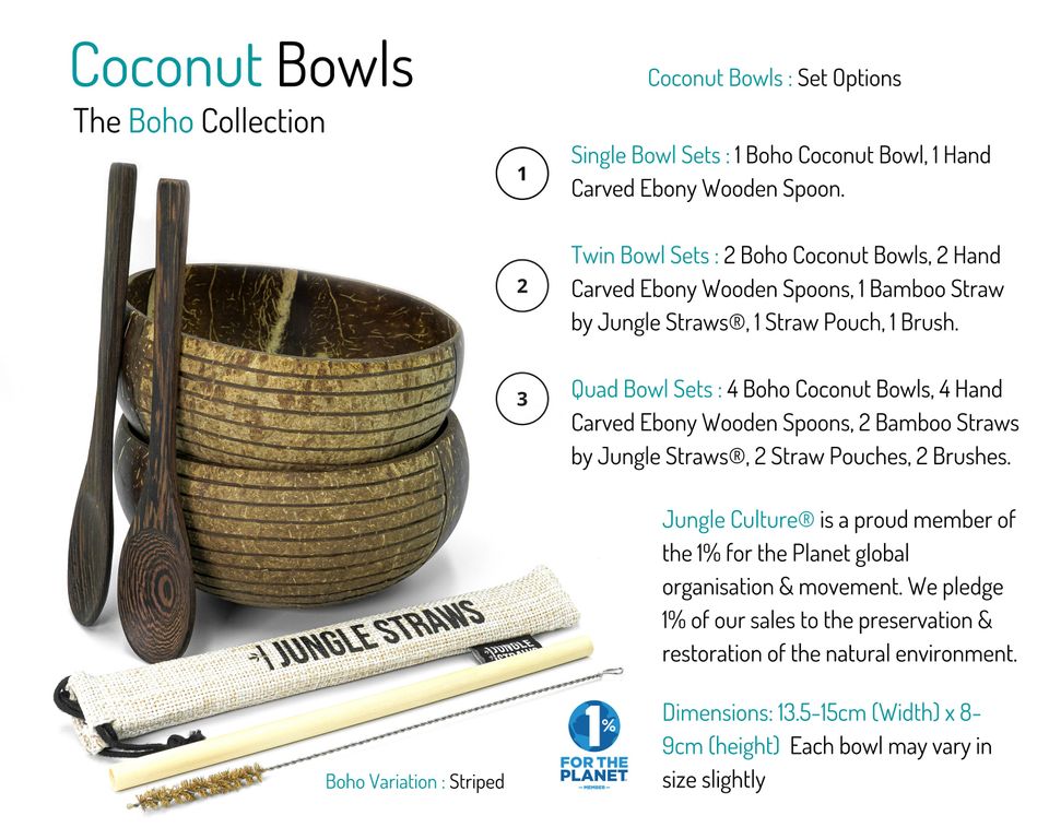Natural Coconut Bowls & Spoons