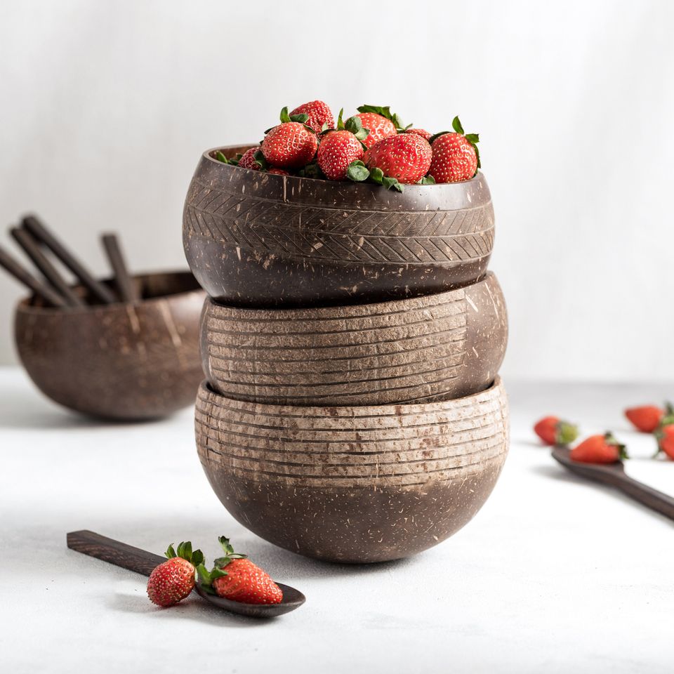 Natural Coconut Bowls & Spoons