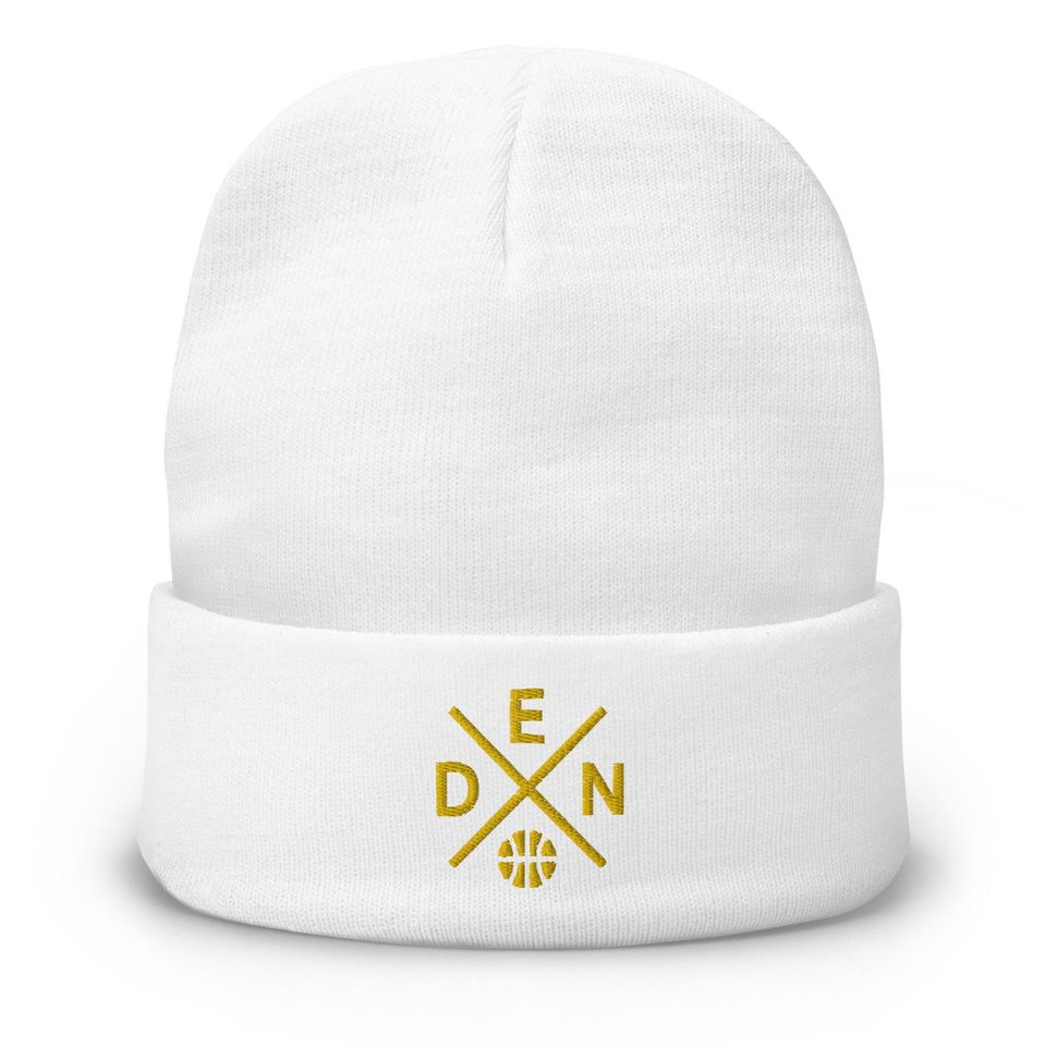 Denver Basketball Retro DEN Cross Winter Beanie Cap Hat