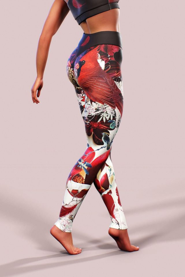 Fire Bird Leggings Feather Printed Yoga