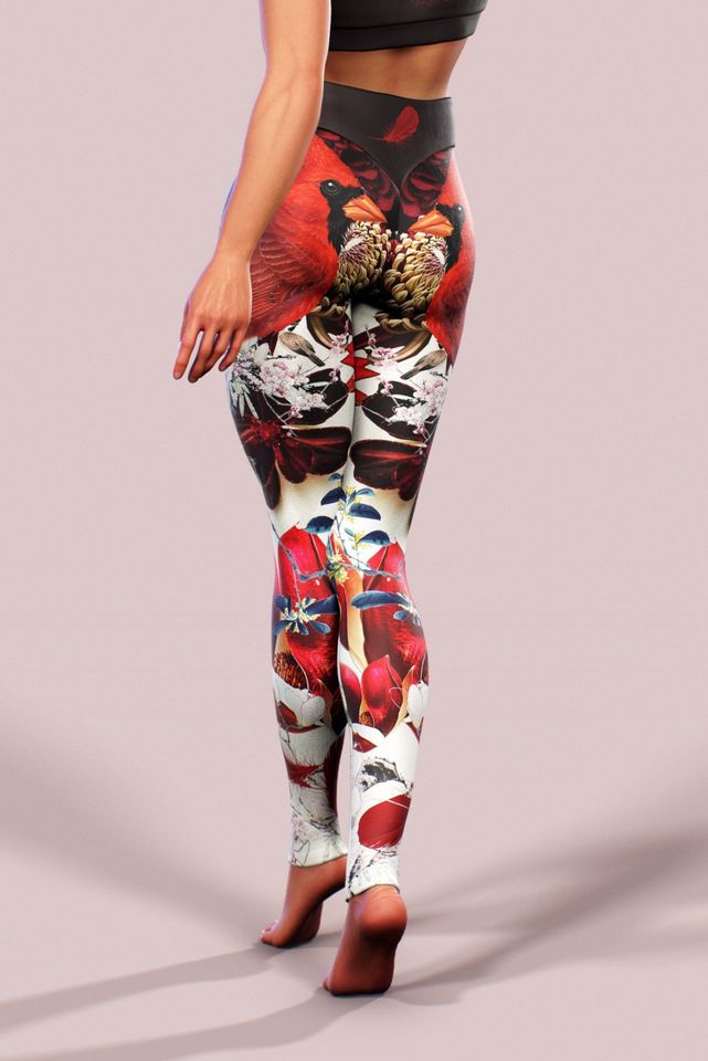Fire Bird Leggings Feather Printed Yoga