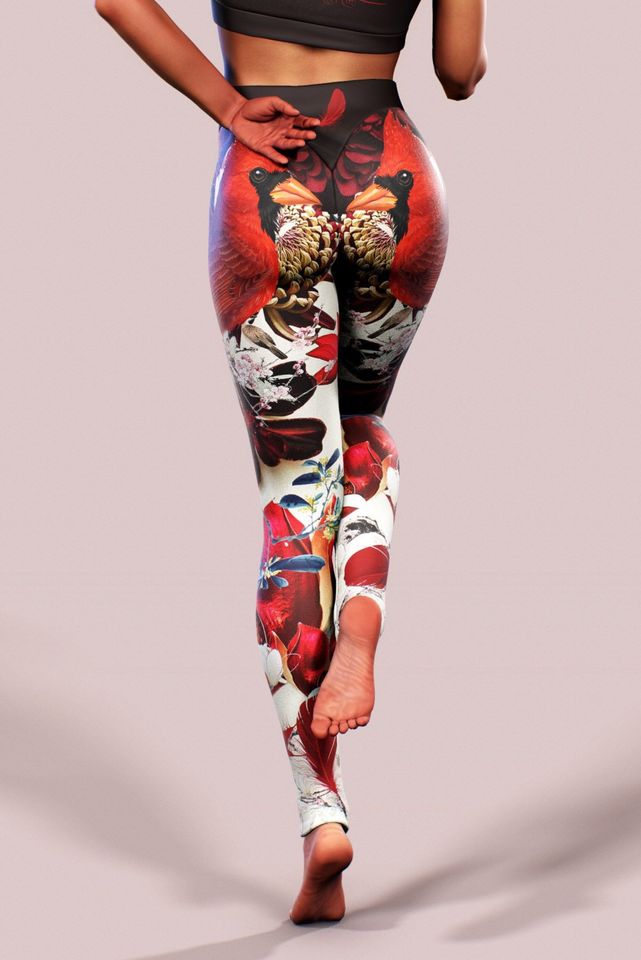 Fire Bird Leggings Feather Printed Yoga